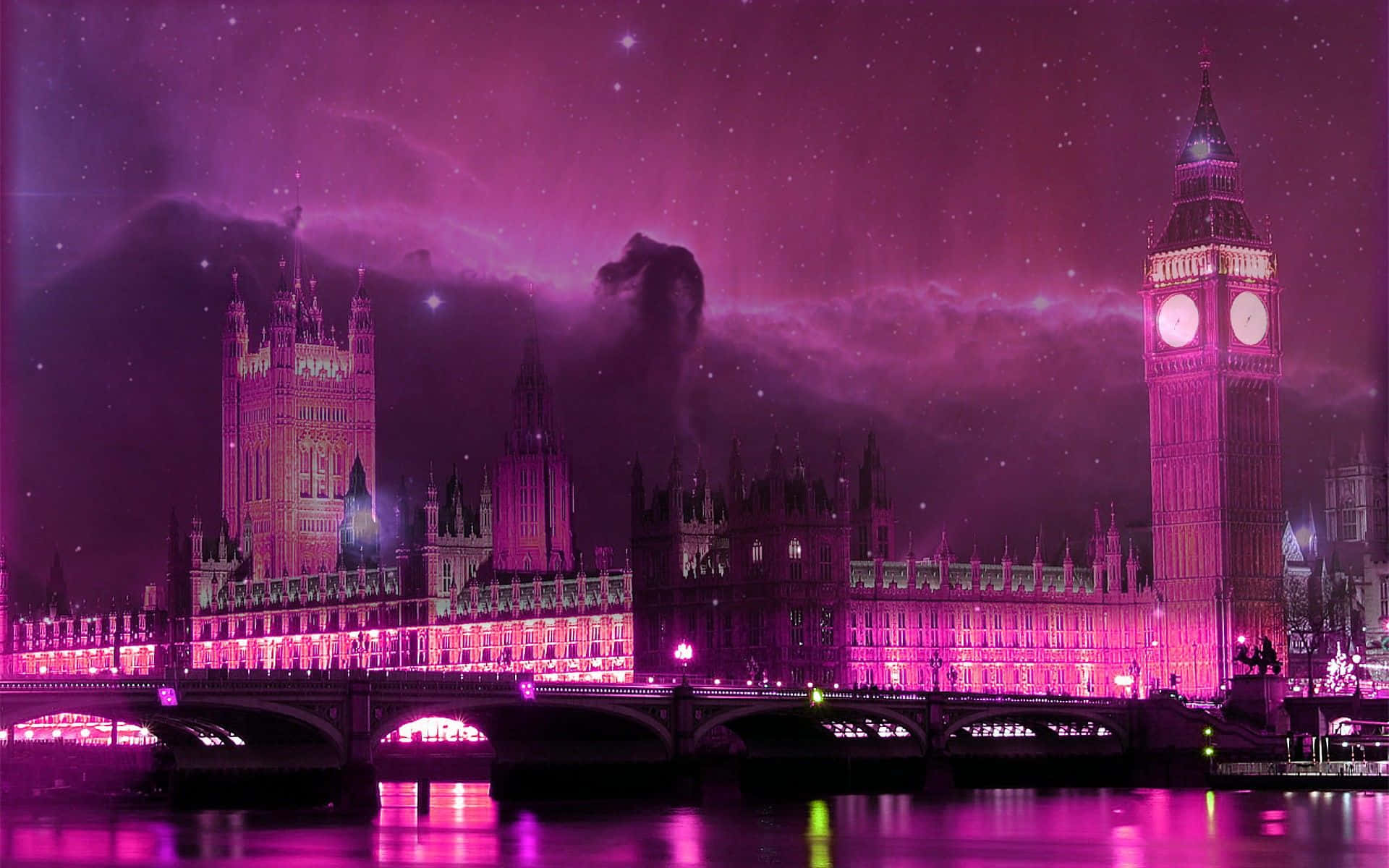 London Bridge, Great Bell Desktop Pink Aesthetic
