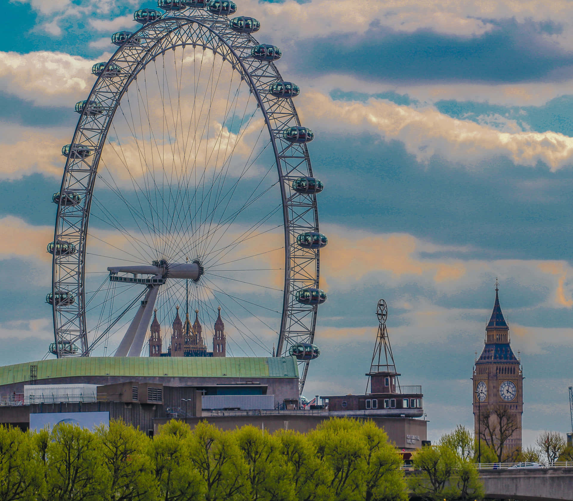 London Eye And The Big Ben Background