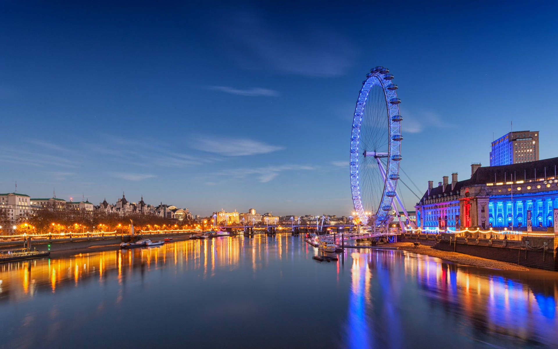 London Eye River Uhd Background