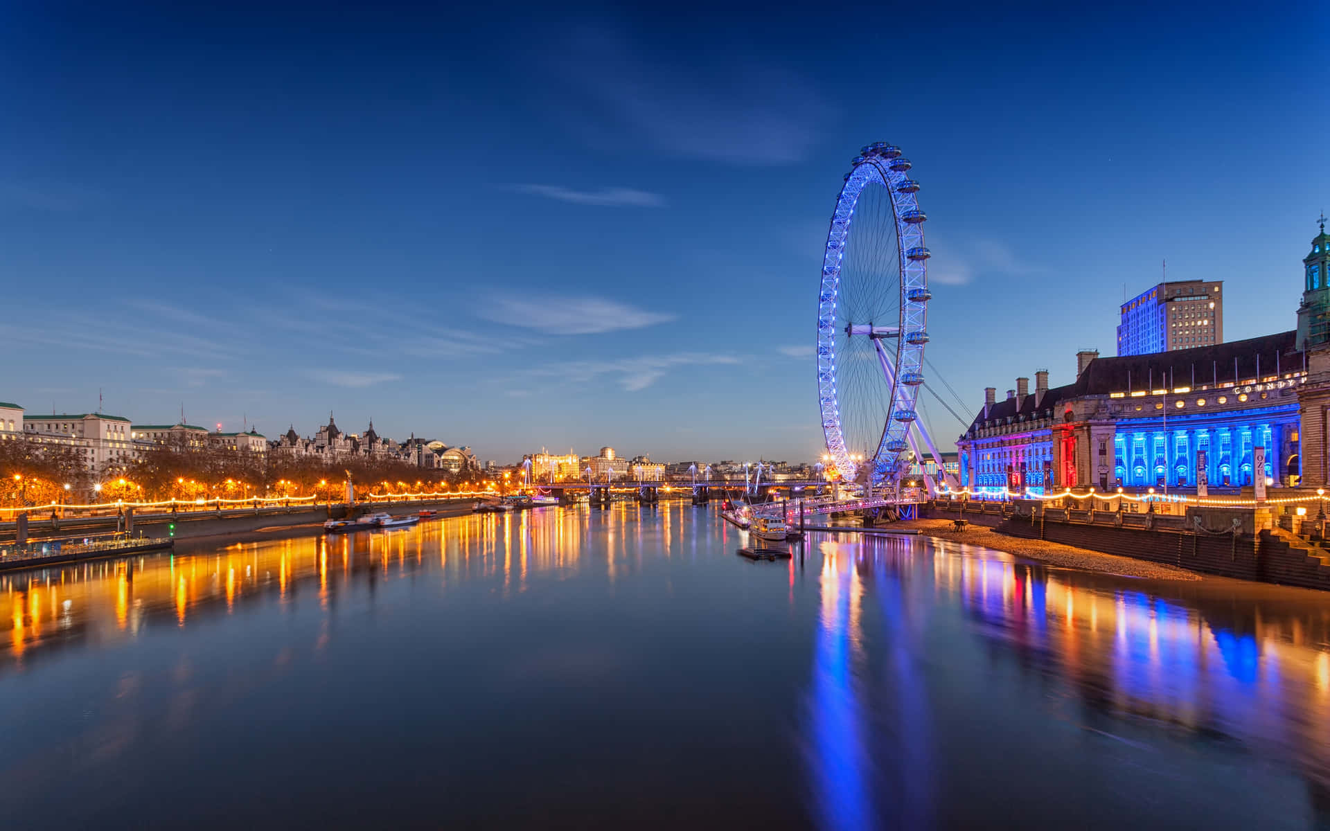 London Eye Twilight Skyline