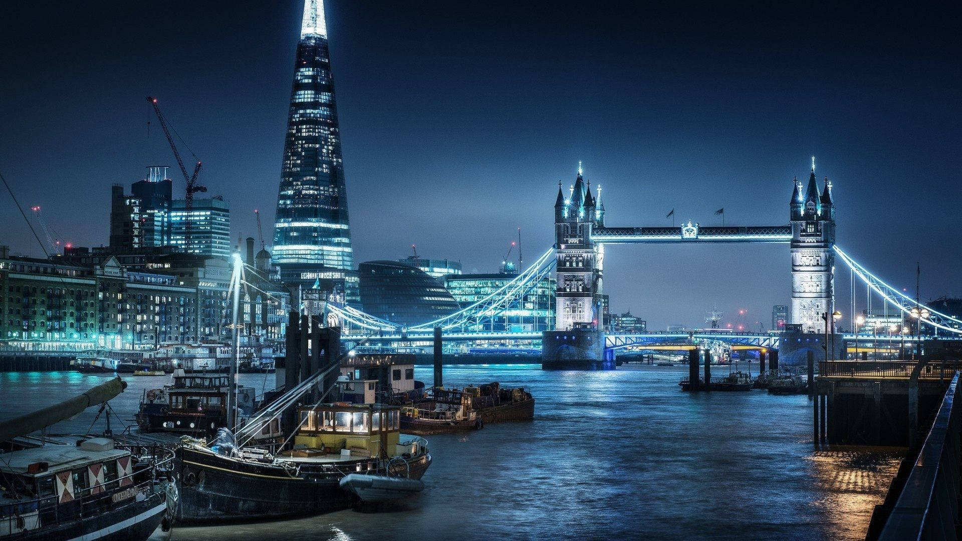 London Night River Hd Background