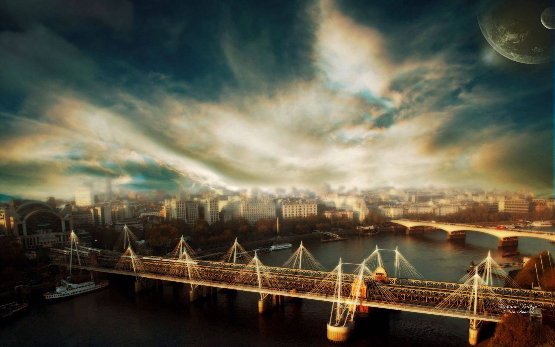London Scenery Bridge Background