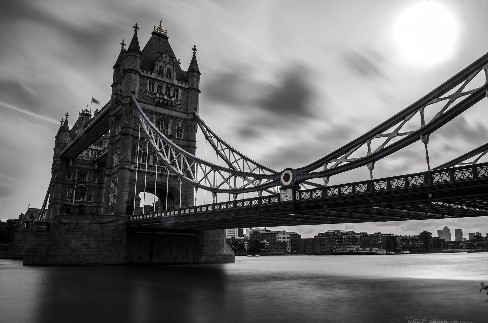 London Tower Bridge Black & White Background