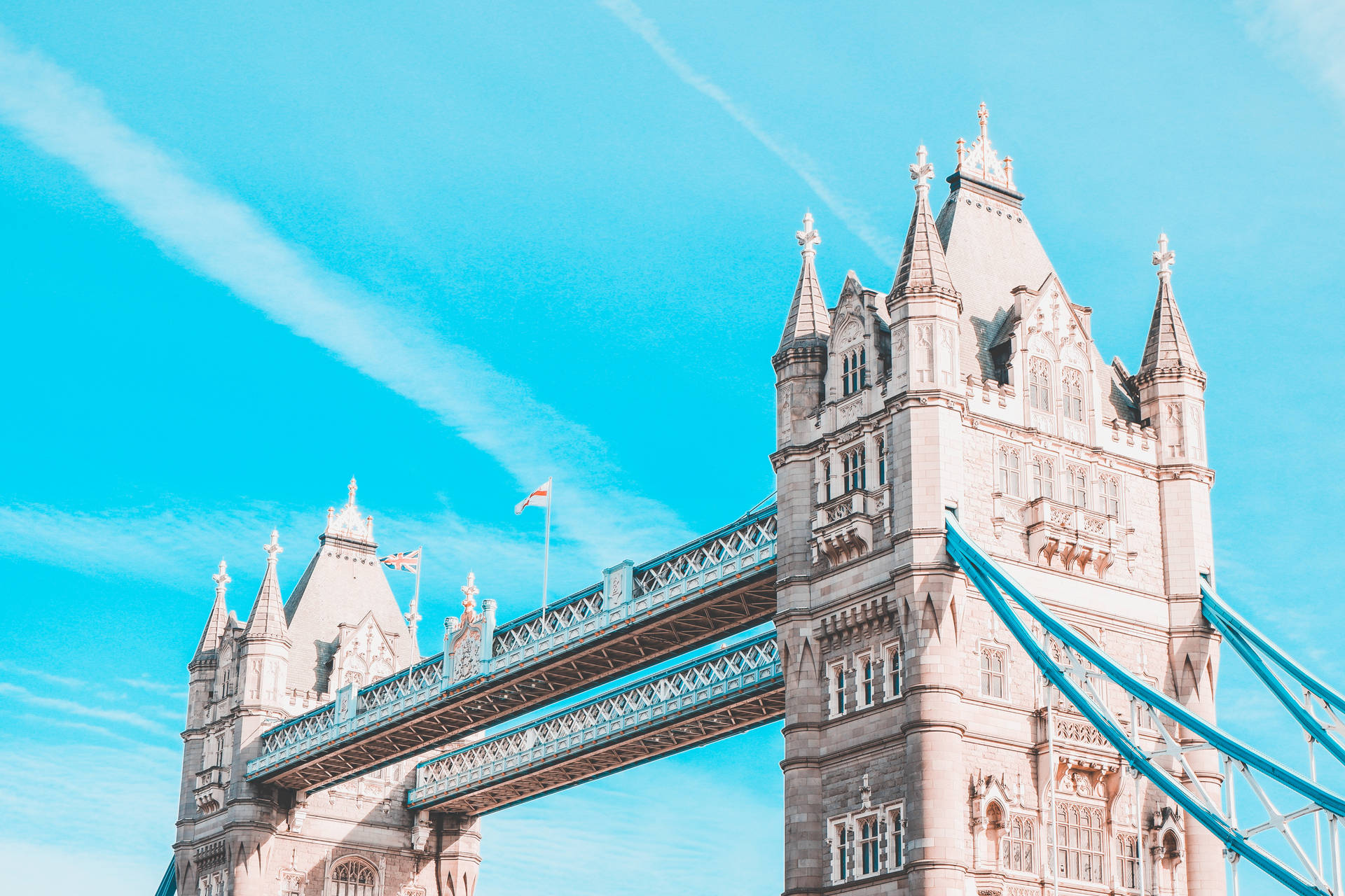London Tower Bridge Blue Sky Background