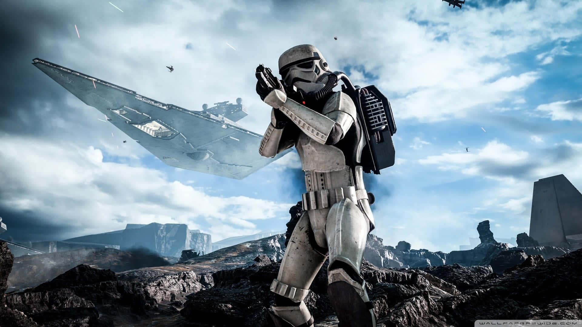Lone Imperial Stormtrooper Background