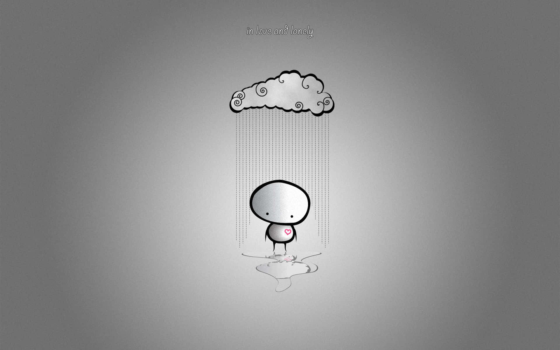 Lonely Cartoon Character Raincloud Background