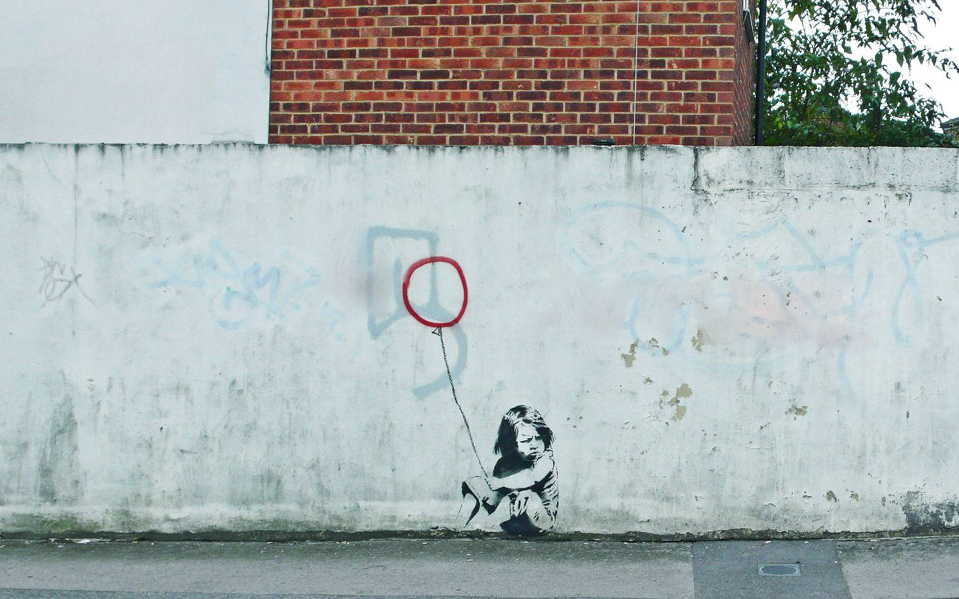 Lonely Child Urban Art Background