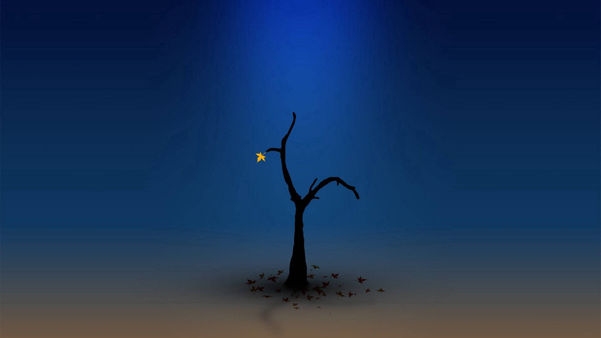 Lonely Dark Blue Tree Background