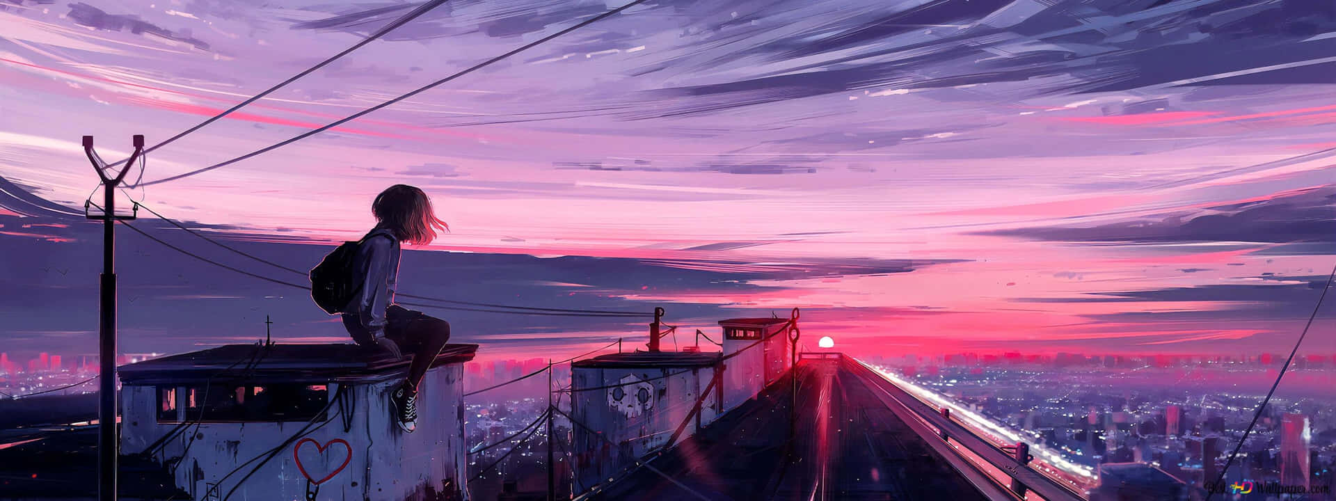 Lonely Girl Beautiful Anime Scenery Background