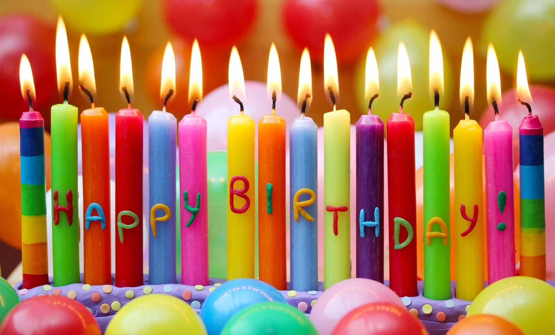 Long Colorful Birthday Cake Candles Background