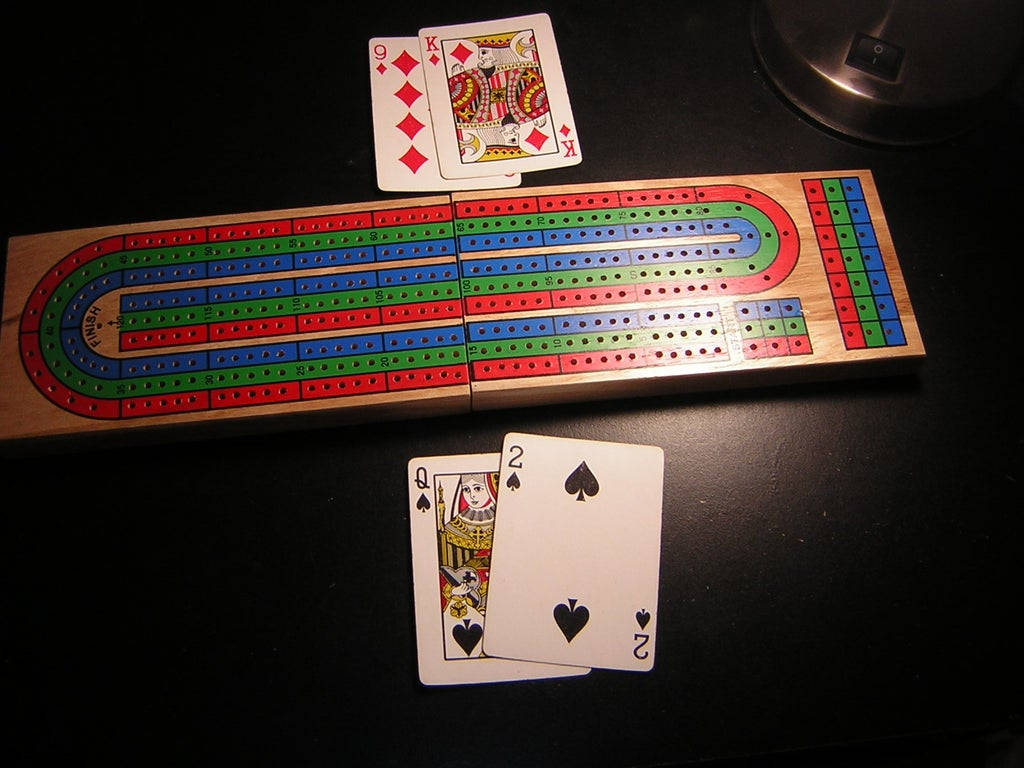 Long Cribbage Board King Queen Card