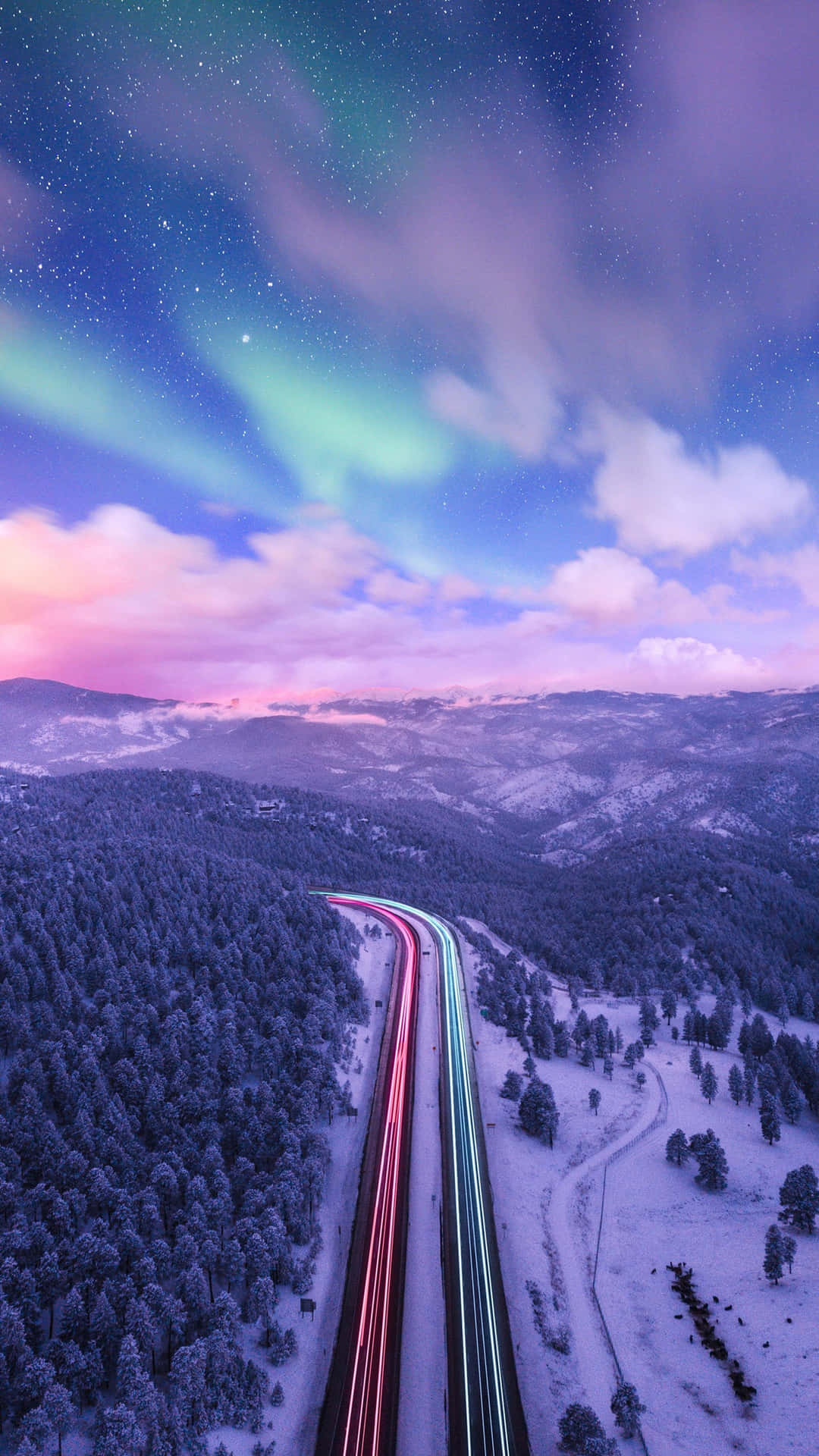 Long Exposure Road With Sky Colorful 4k Phone