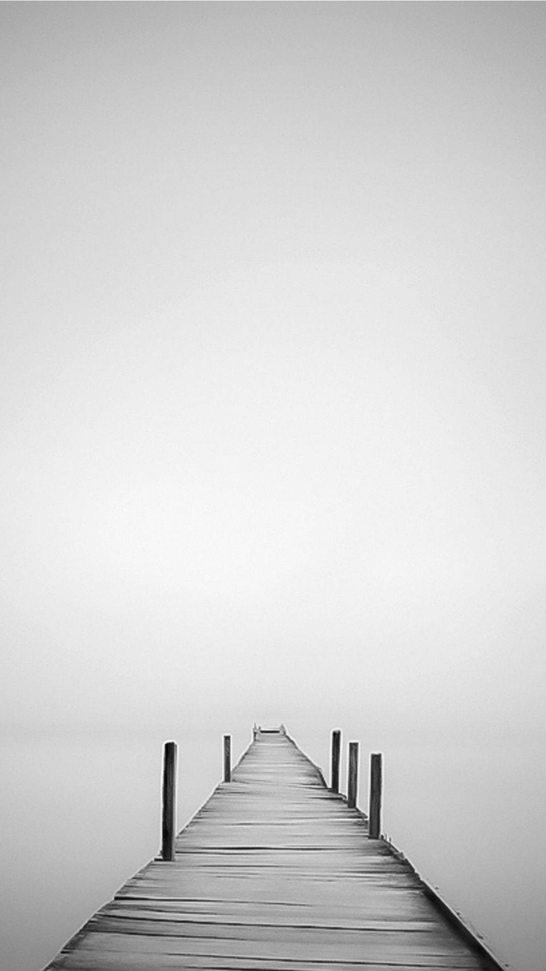 Long Wooden Dock Simple Iphone Background