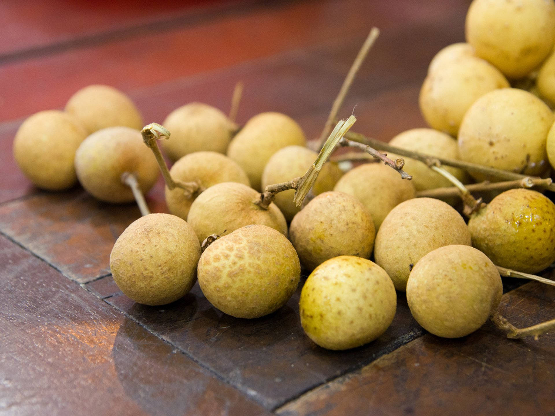 Longan Fruits Scattered On The Table