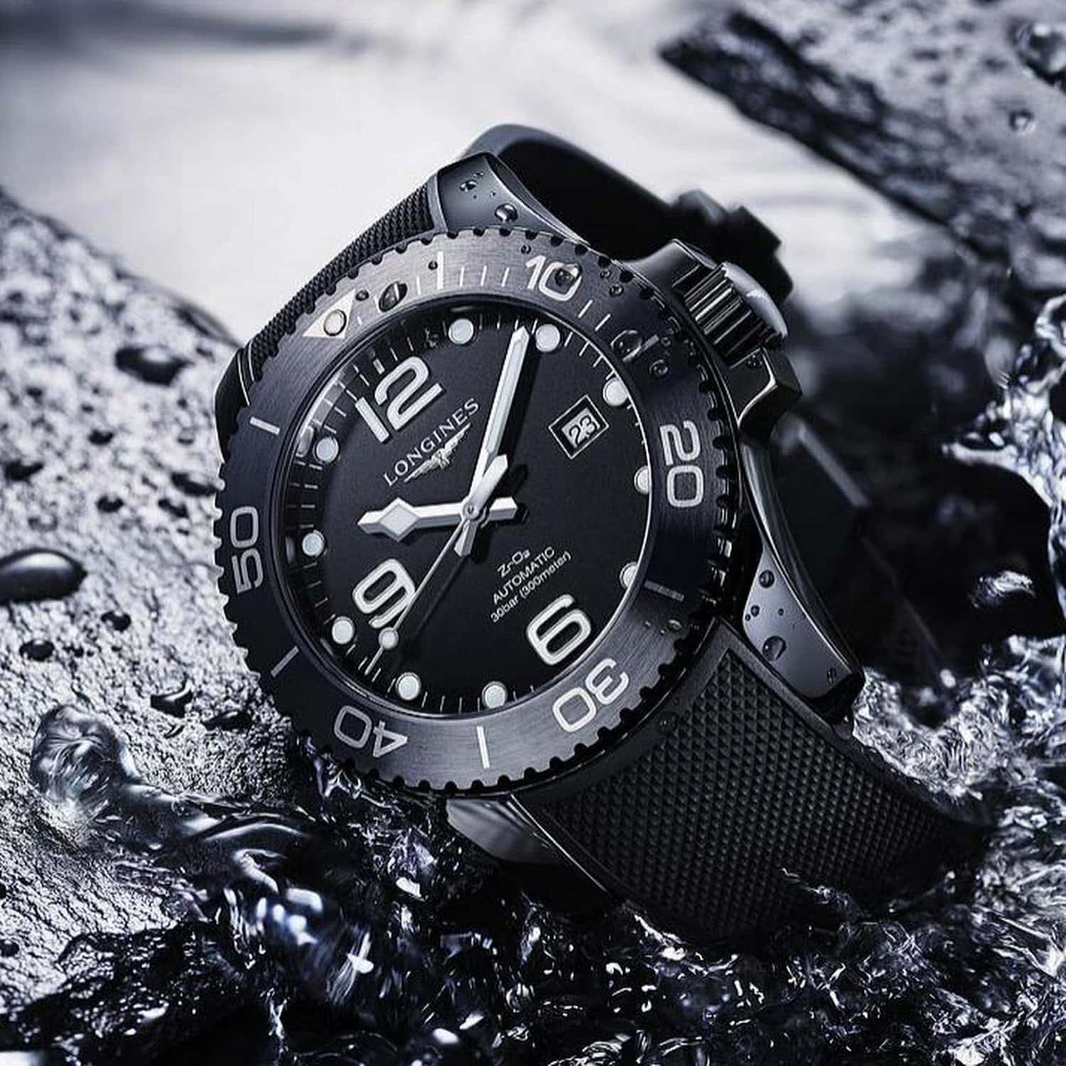 Longines Hydroconquest Black Watch Background