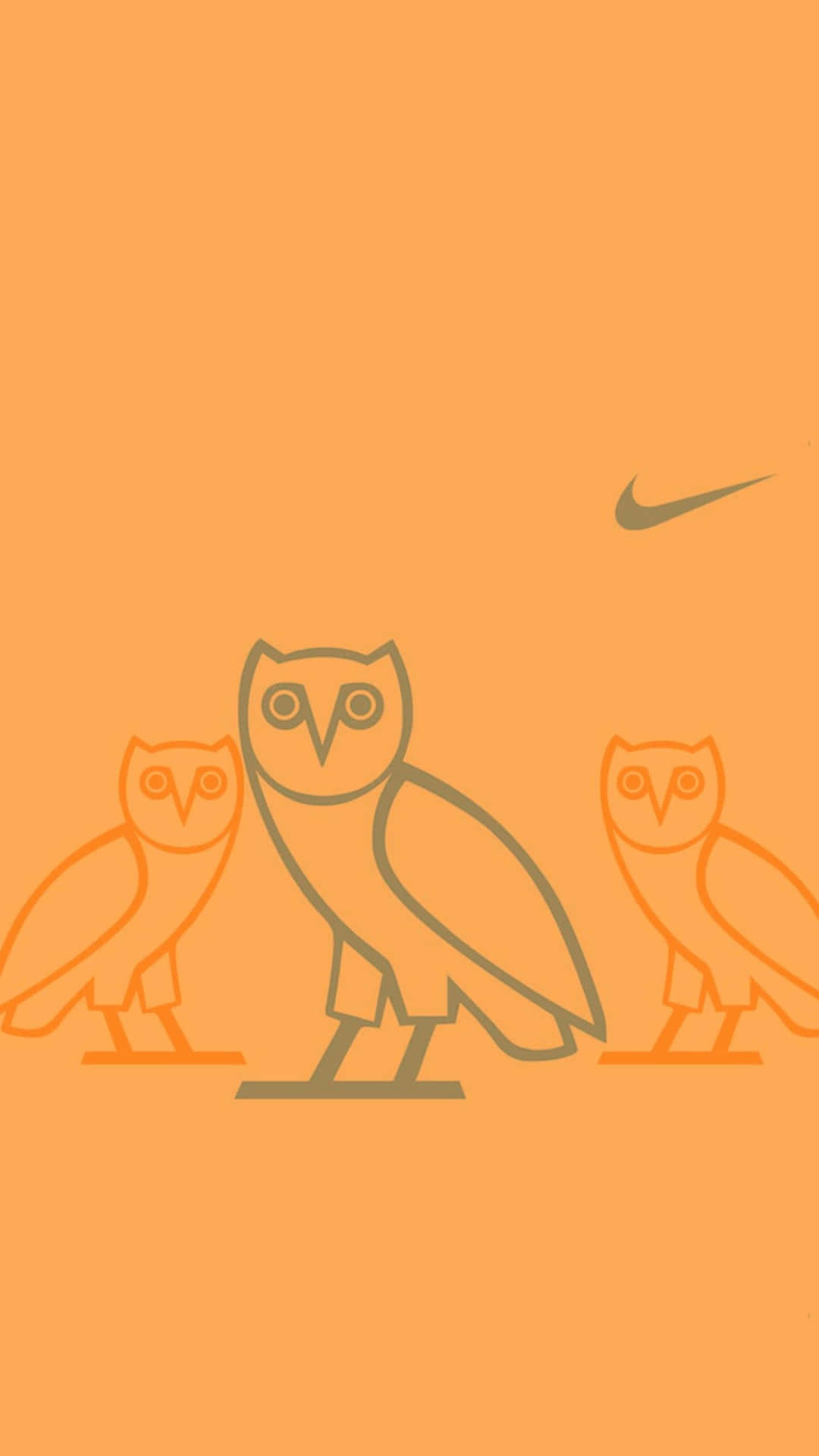 Look At The Bright Logo Of Ovo Owl Sewn Onto A Drake Iphone Background