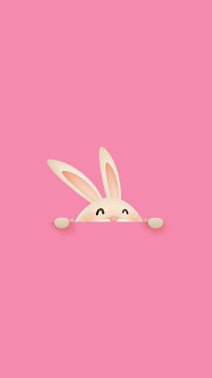 Look At This Sweet And Adorable Pink Bunny. Background