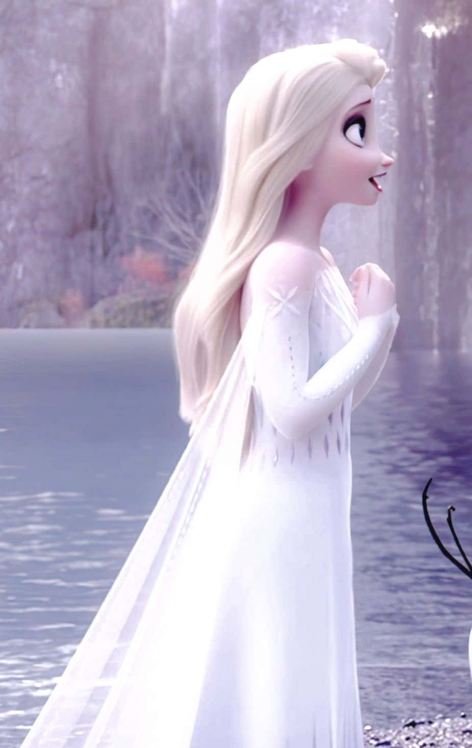 “look Beautiful And Embrace The Moment In Elsa’s White Dress From Frozen 2” Background