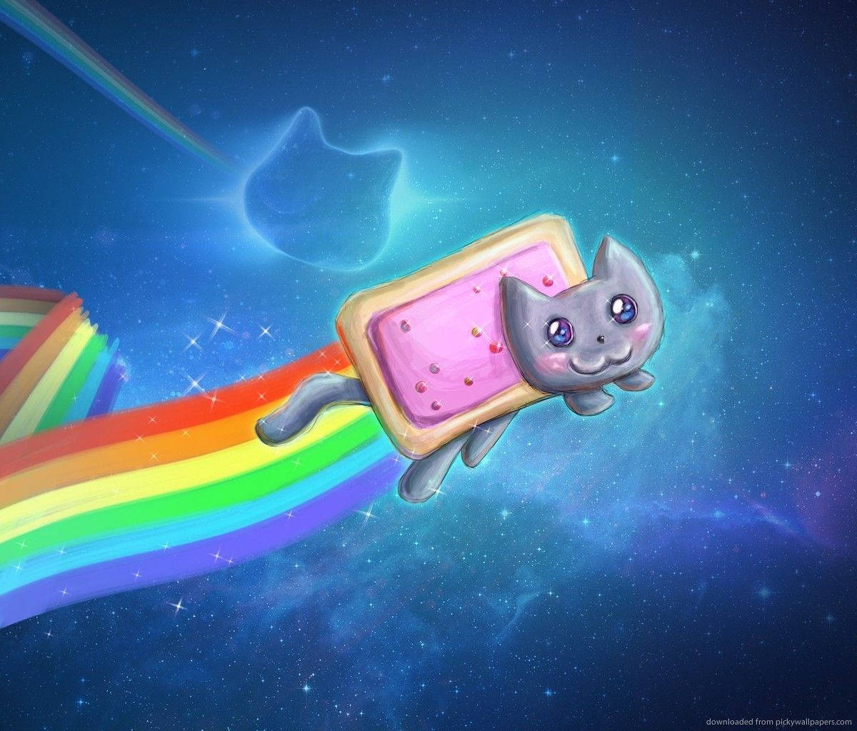 Look Cool And Cuddly With A Nyan Cat Fan Art Wallpaper! Background