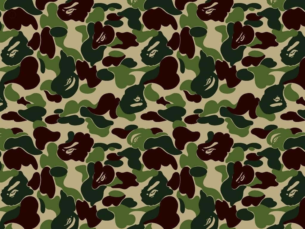 Look Cool In Bape Camo Background