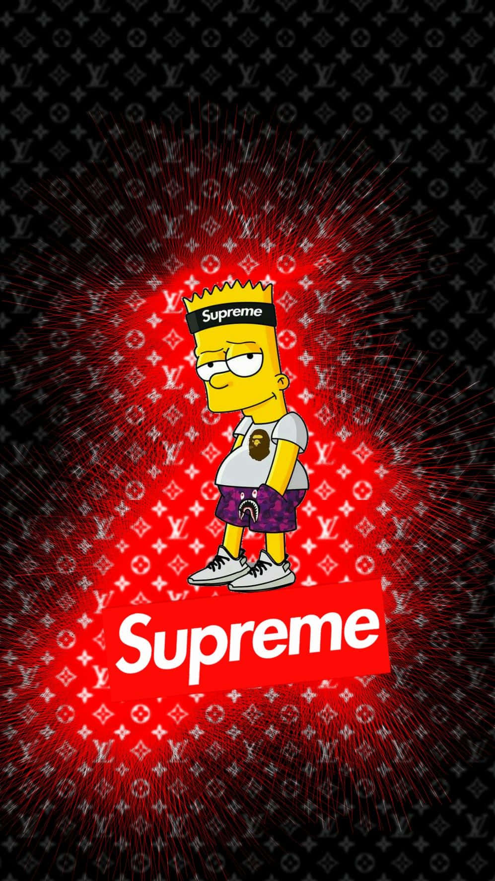 Look Cool With Bart Simpson Supreme Clothing Background