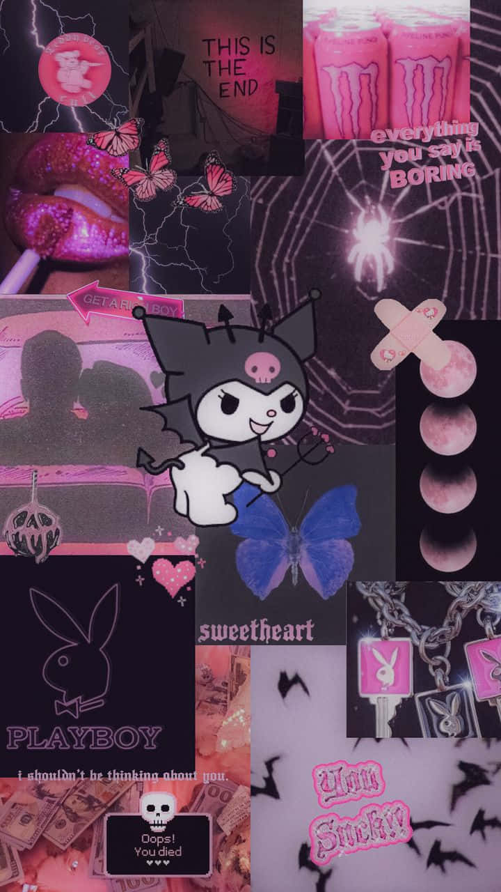 Look Cute And Stay Fabulous With Kuromi Aesthetic Background