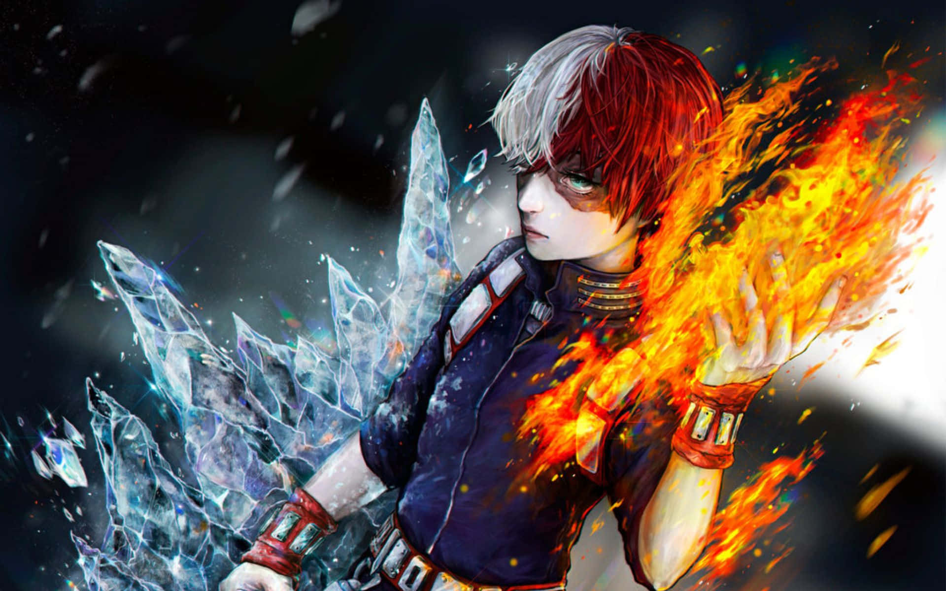 Look Forward To Winter With Todoroki Black Background