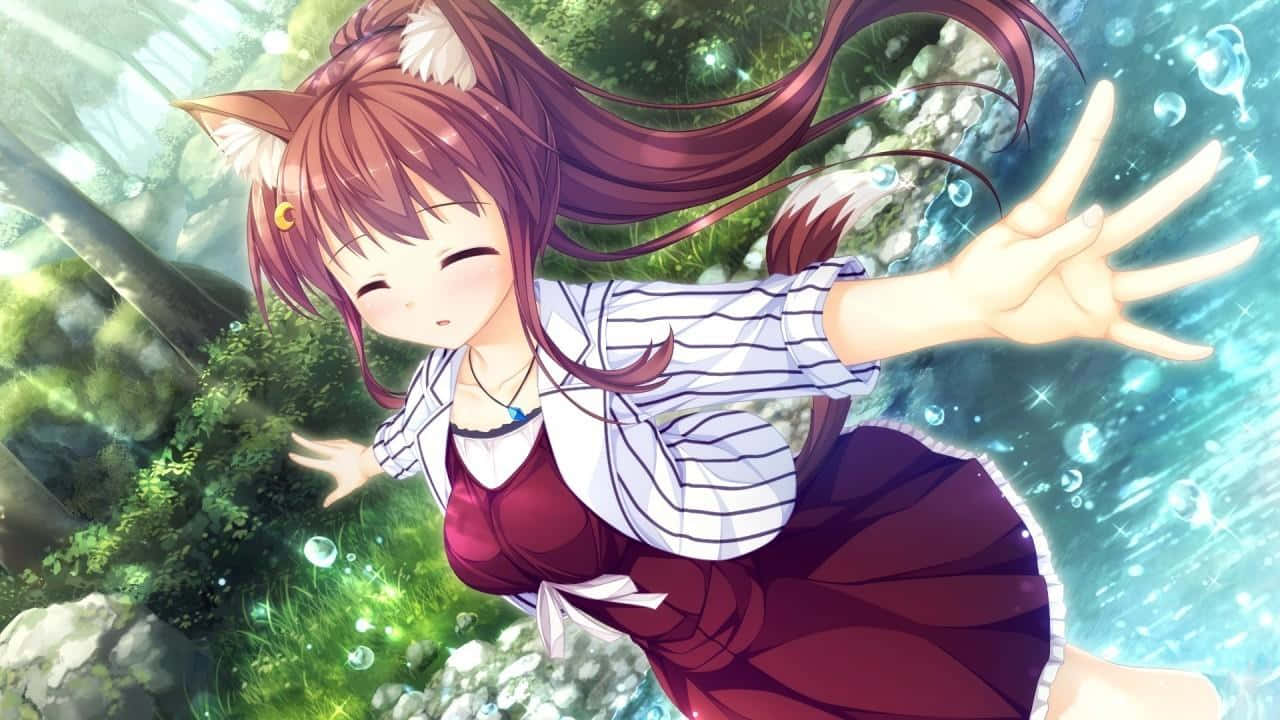 Look Into Those Adorable Wolf Girl Eyes Background