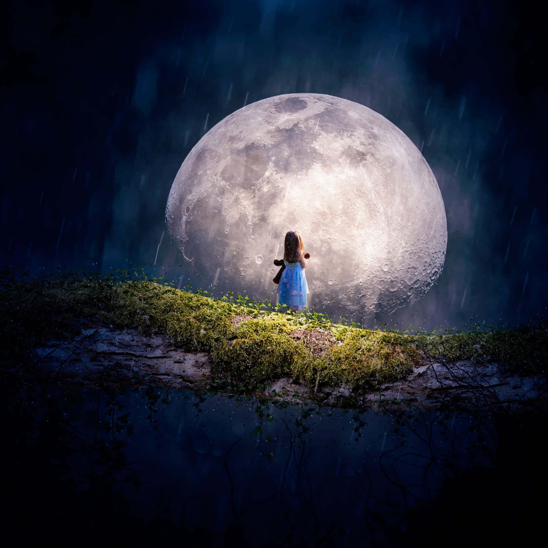 Look Up At The Night Sky And Spot The Cutest Moon Background
