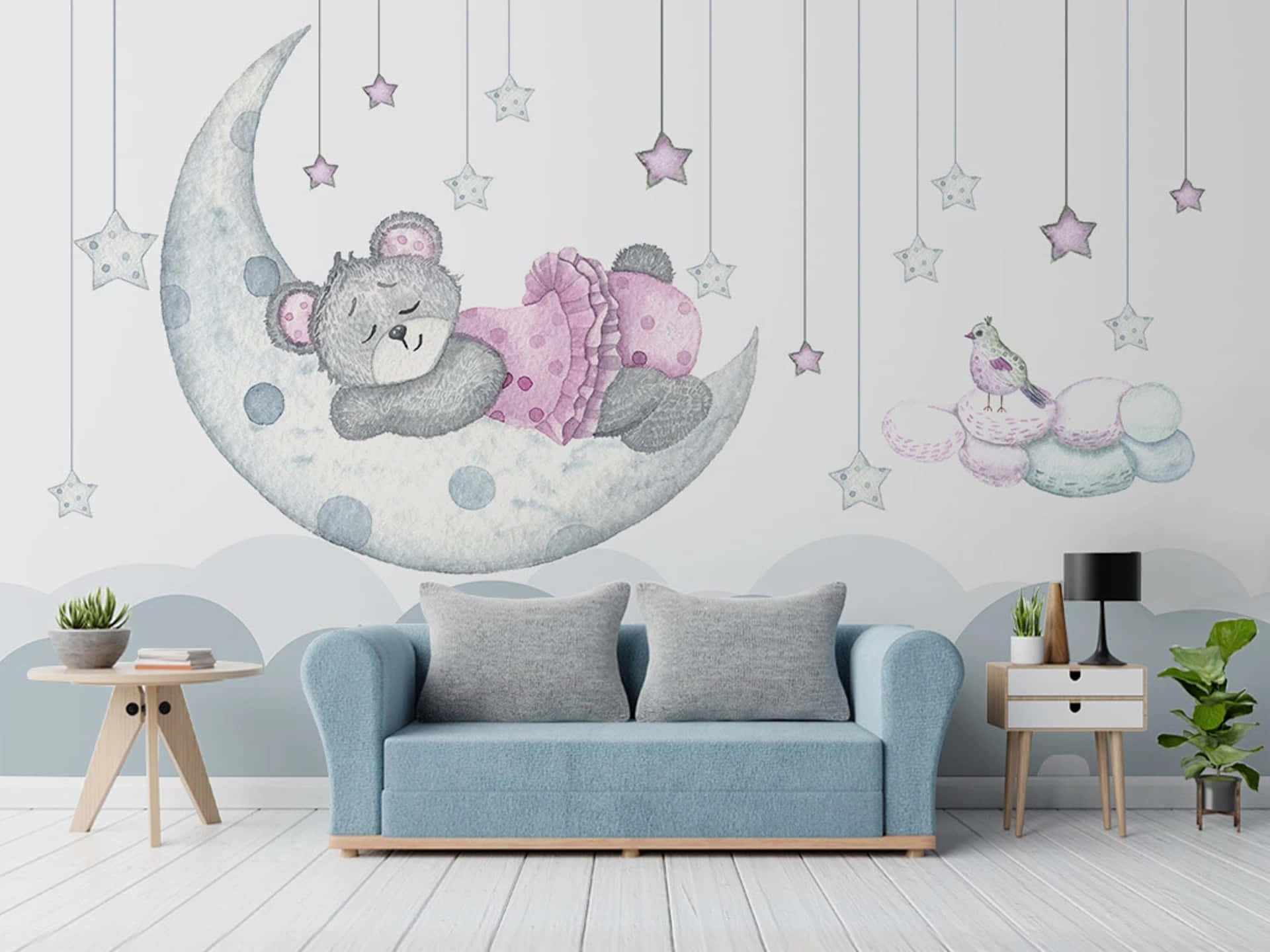 Look Up Into The Night Skies And You Can See The Beautiful Cute Moon Background