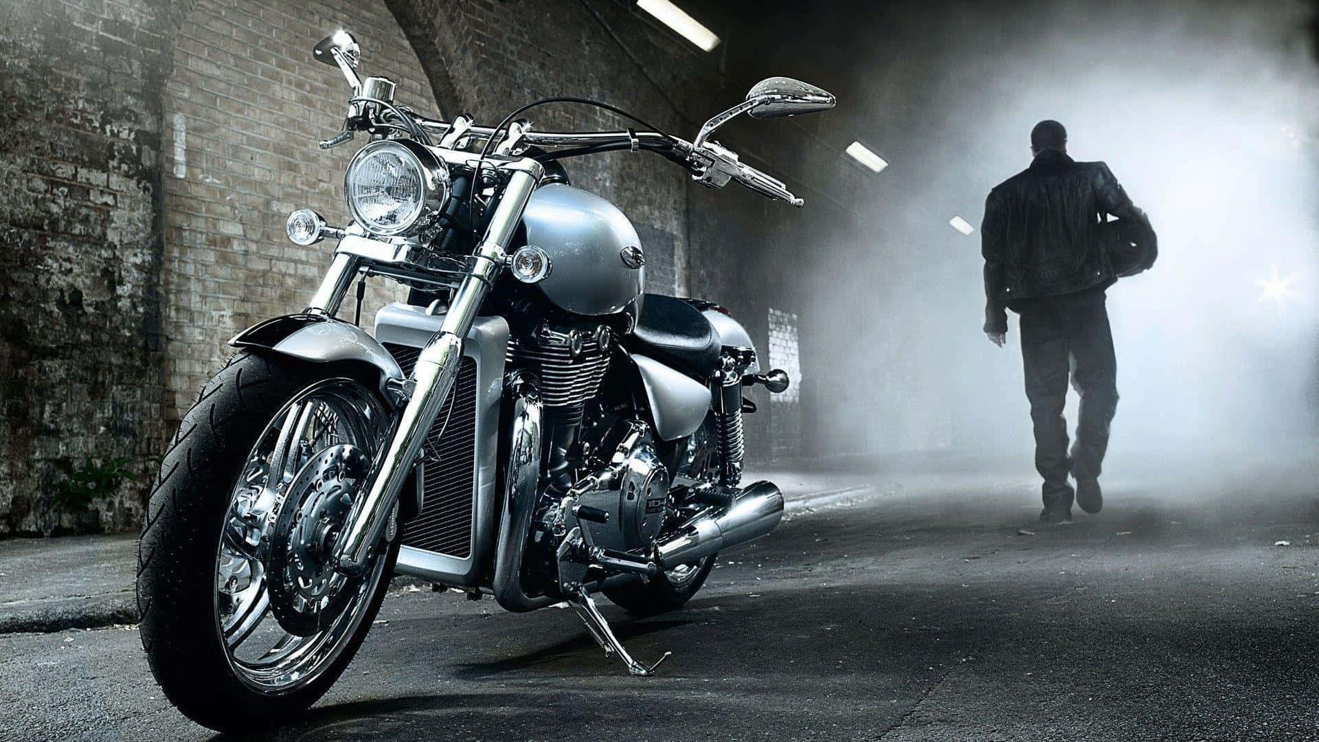 Lookin' Sharp Aboard This Classic Harley Davidson Hd Background