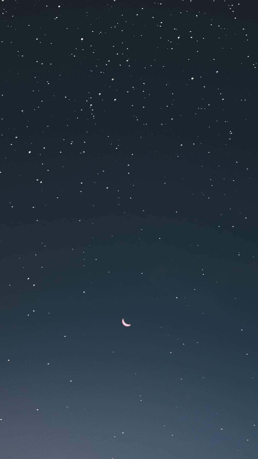 Looking Up And Discovering The Moon And Stars In All Their Beauty Background