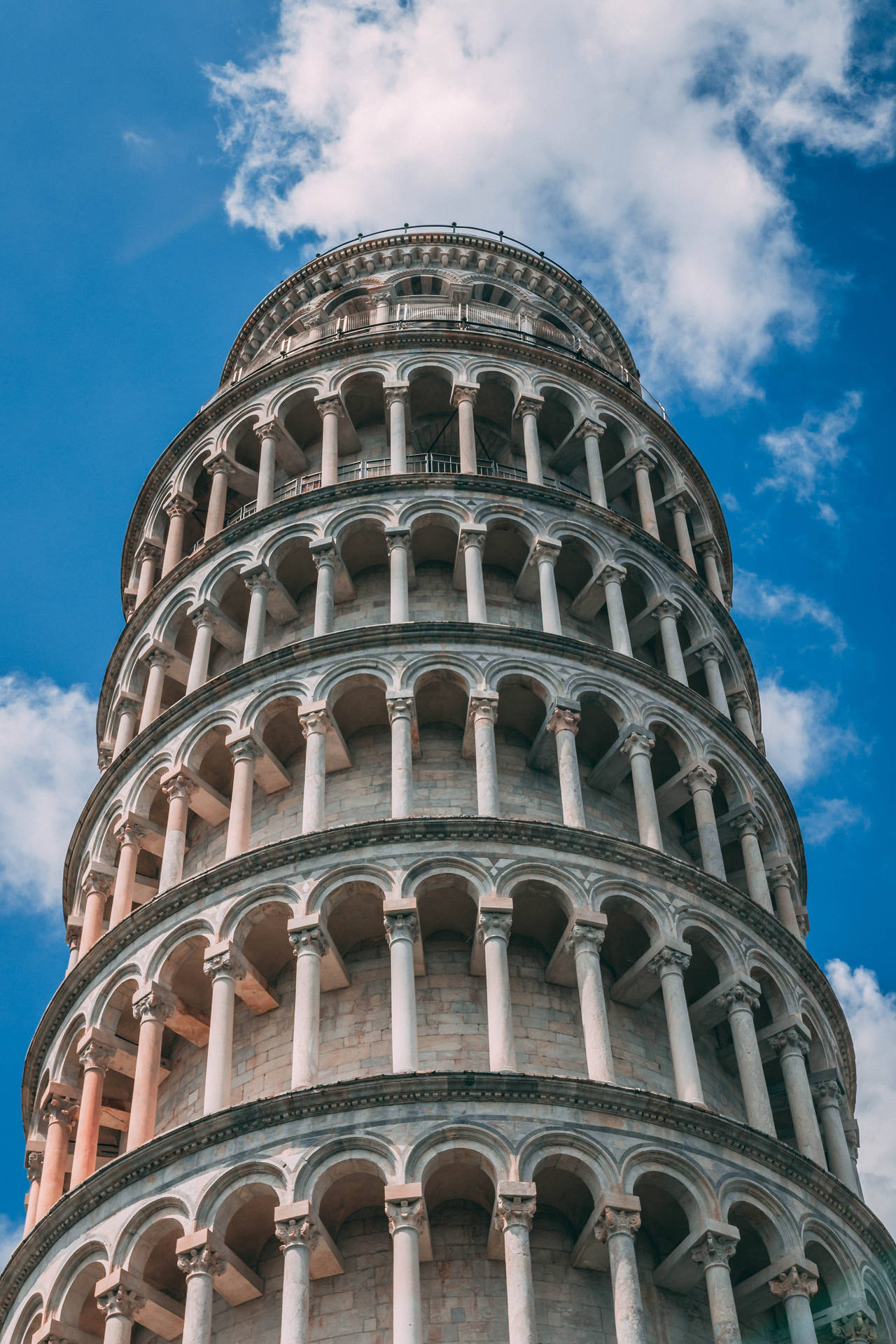 Looking Up At Pisa Tower Background