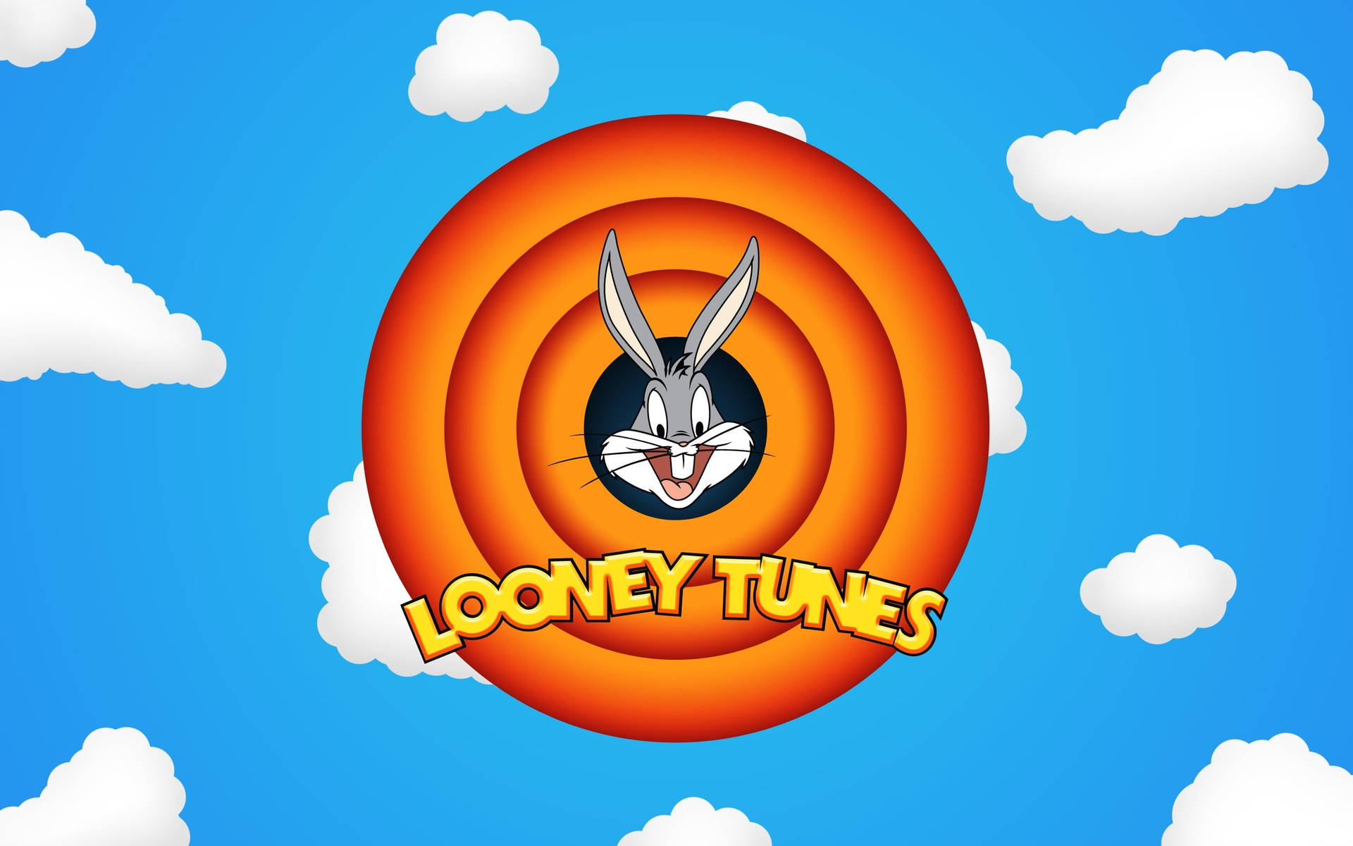 Looney Tunes Logo In Clouds Background