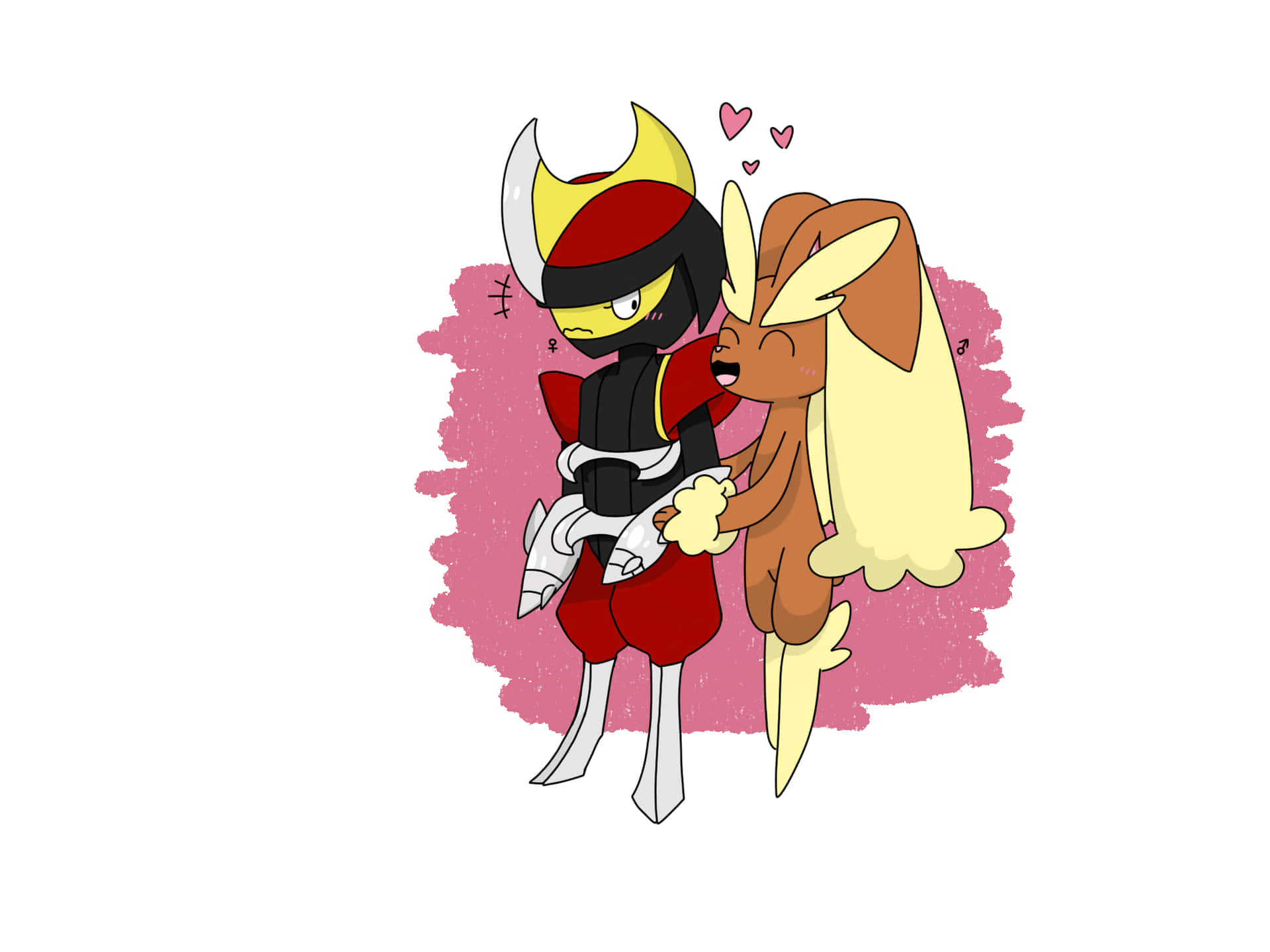 Lopunny In Love With Bisharp Background