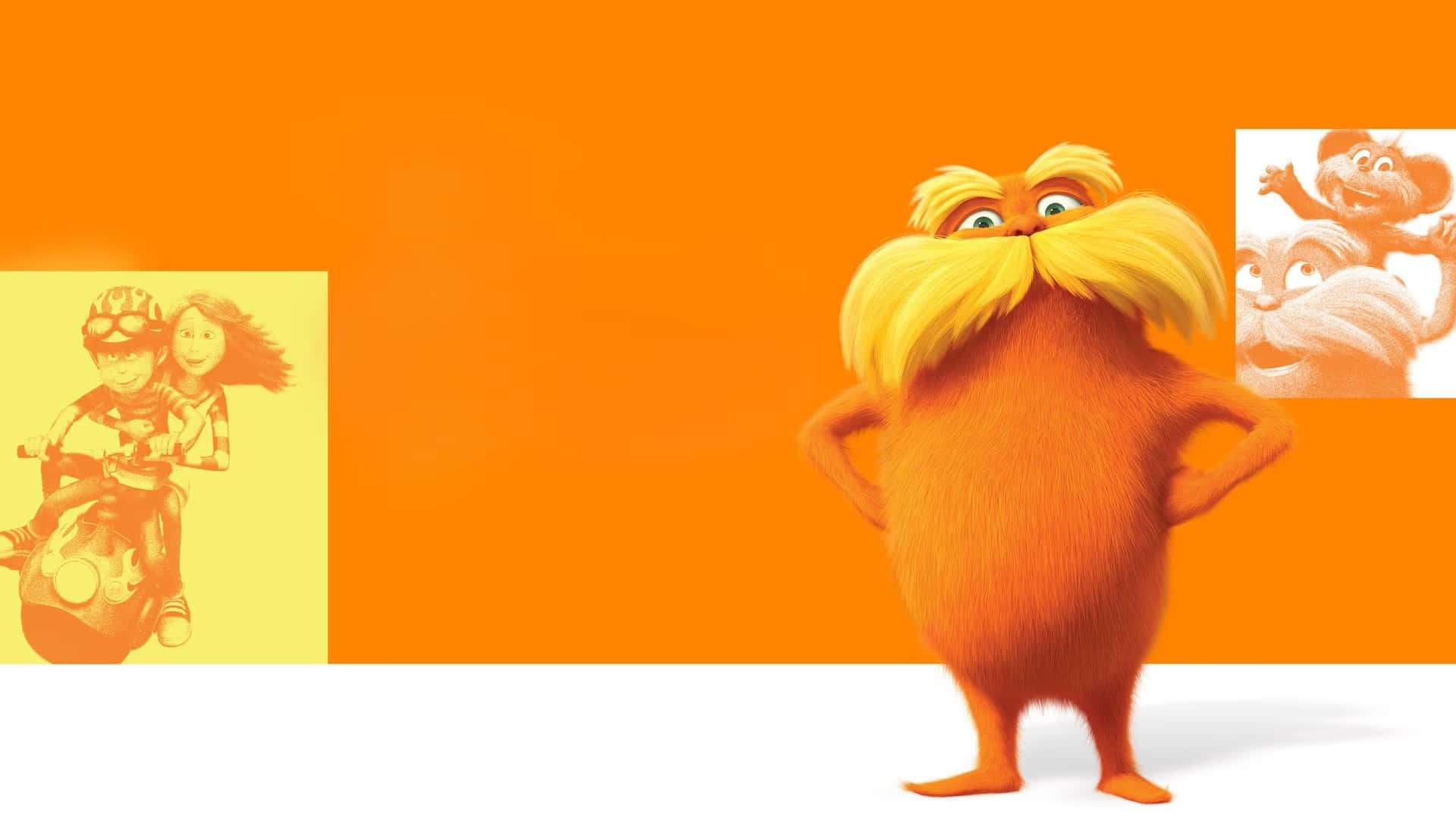 Lorax Character Orange Backdrop Background