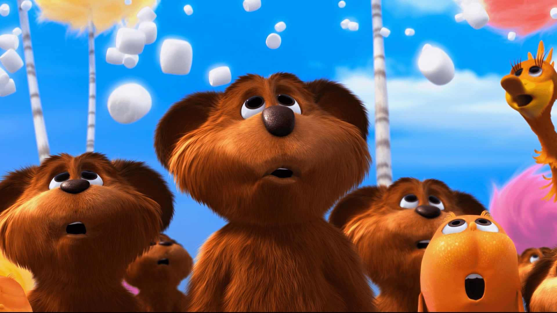 Lorax Characters Looking Up Background