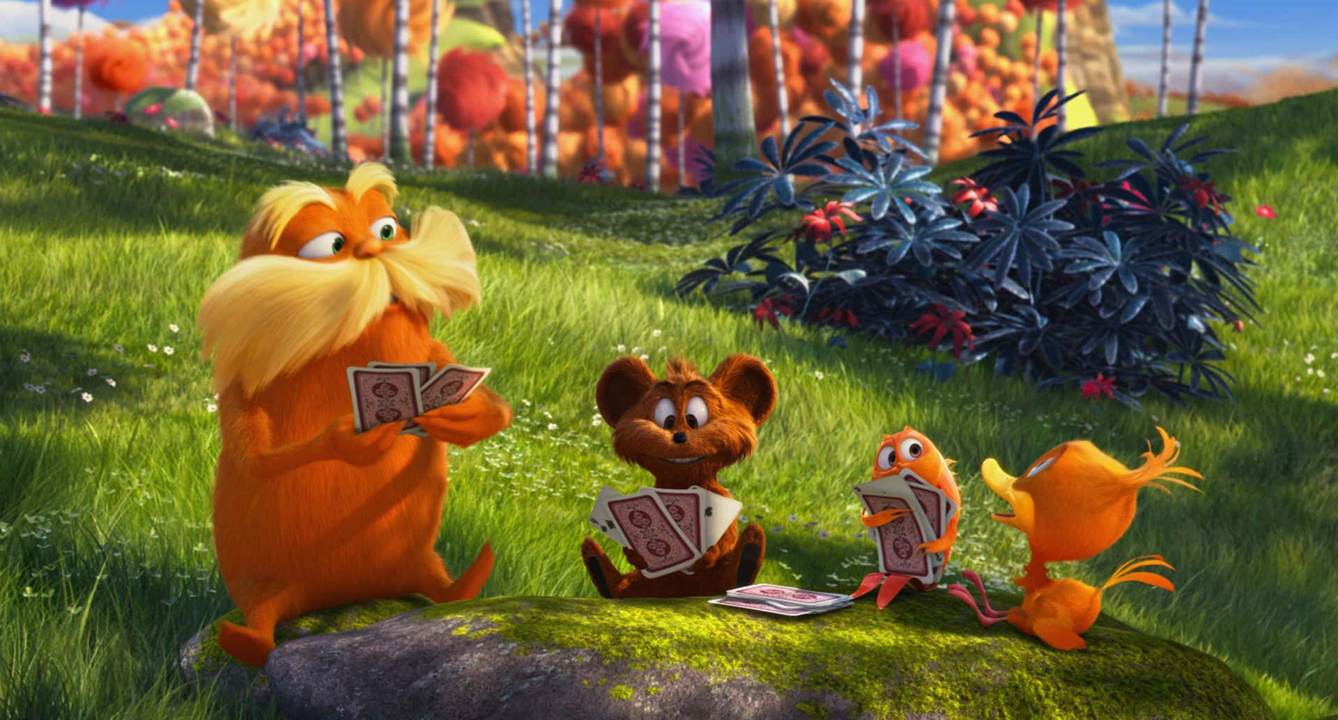 Lorax Characters Playing Cards Background