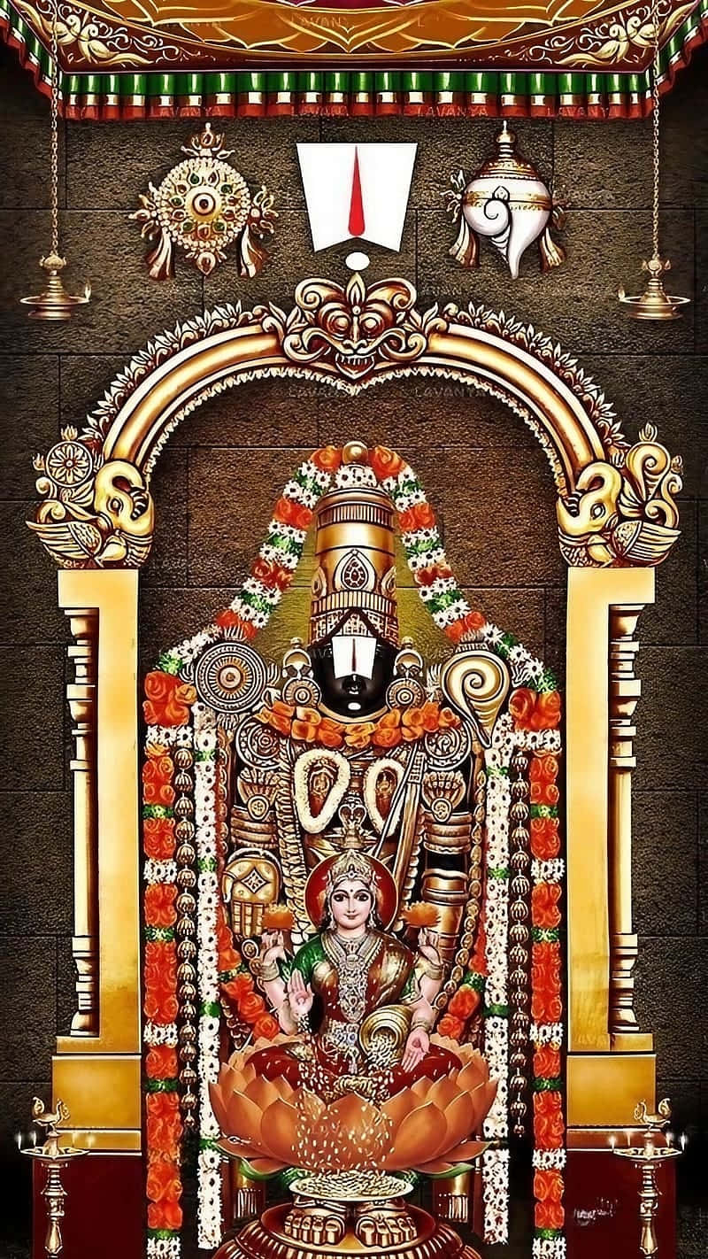 Lord_ Balaji_ Altar_ Decoration Background