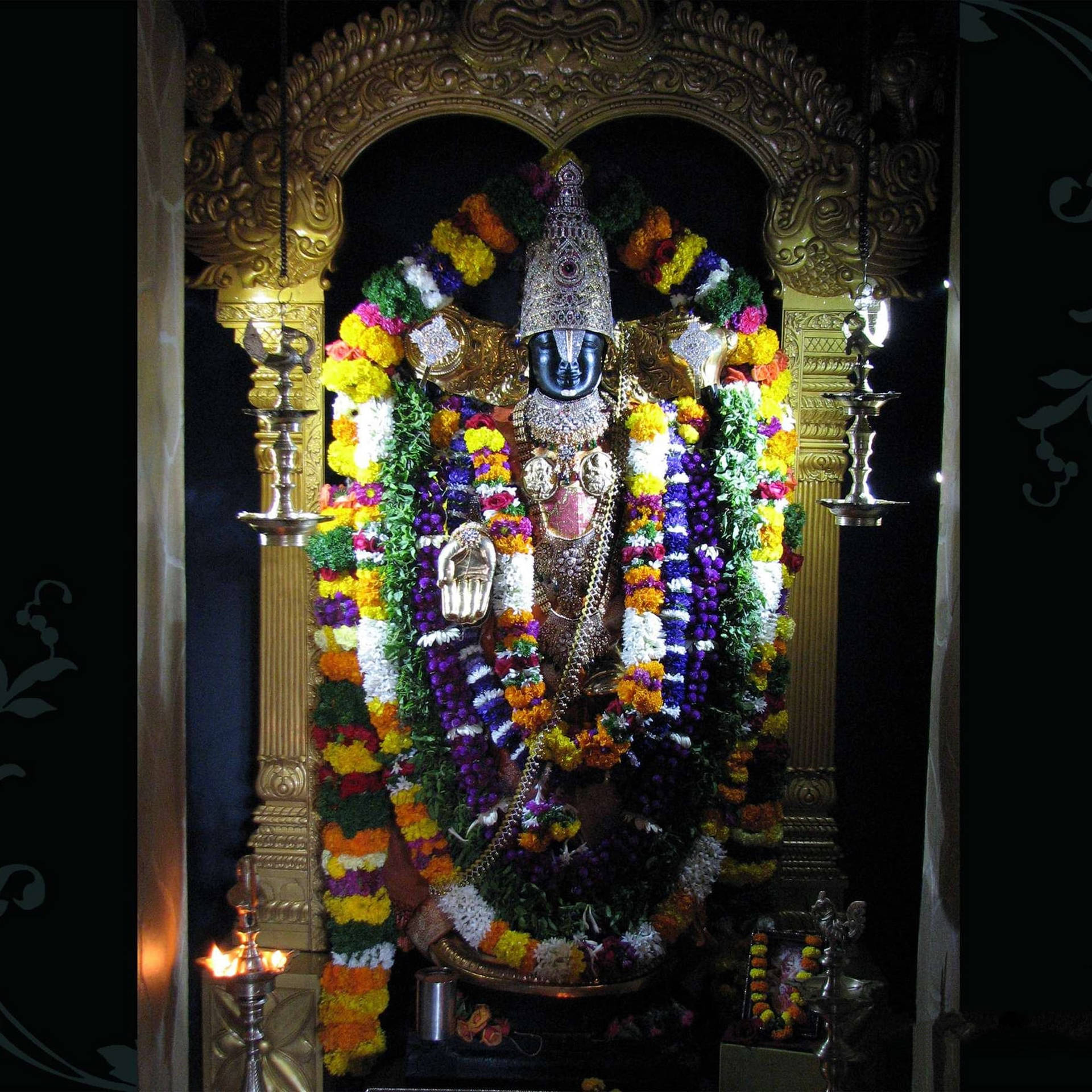 Lord Balaji Dark Display Background