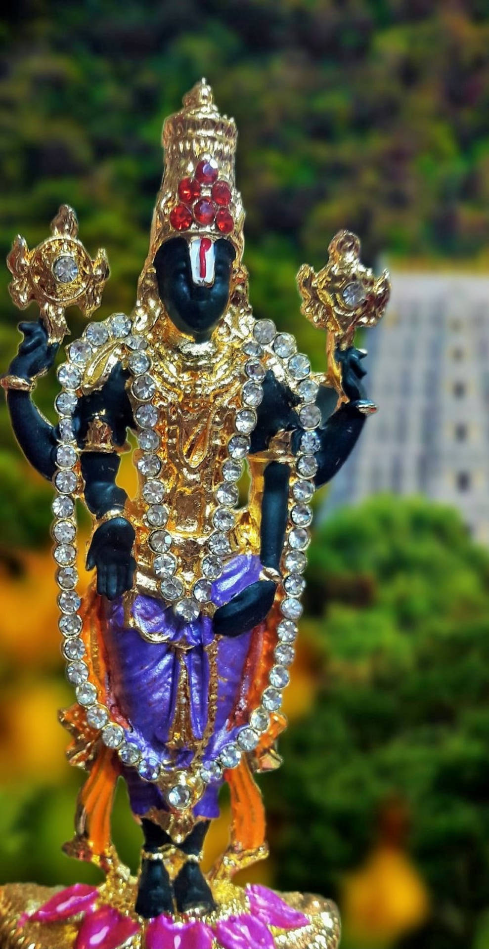 Lord Balaji Miniature Statue Background