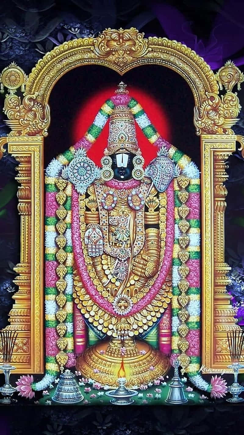 Lord Balaji Ornate Deity Representation Background