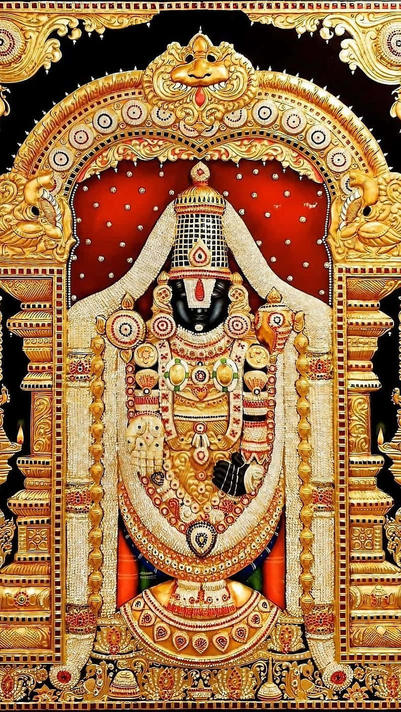 Lord Balaji Ornate Deity Representation Background