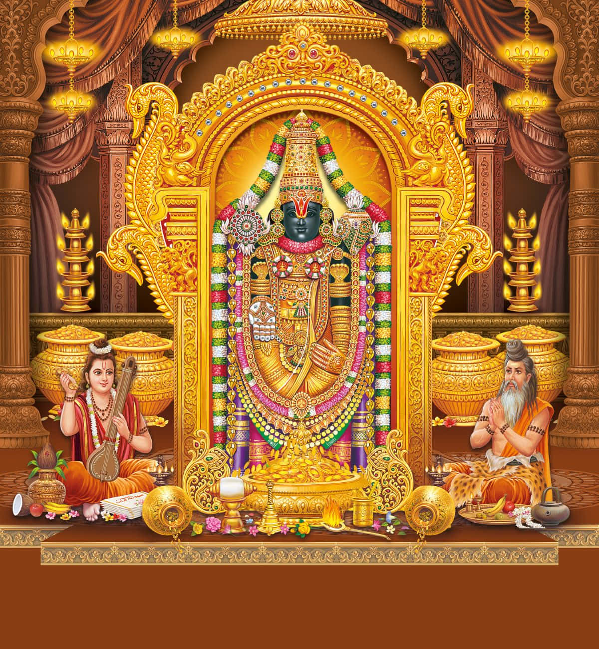 Lord_ Balaji_ With_ Devotees_ Artwork