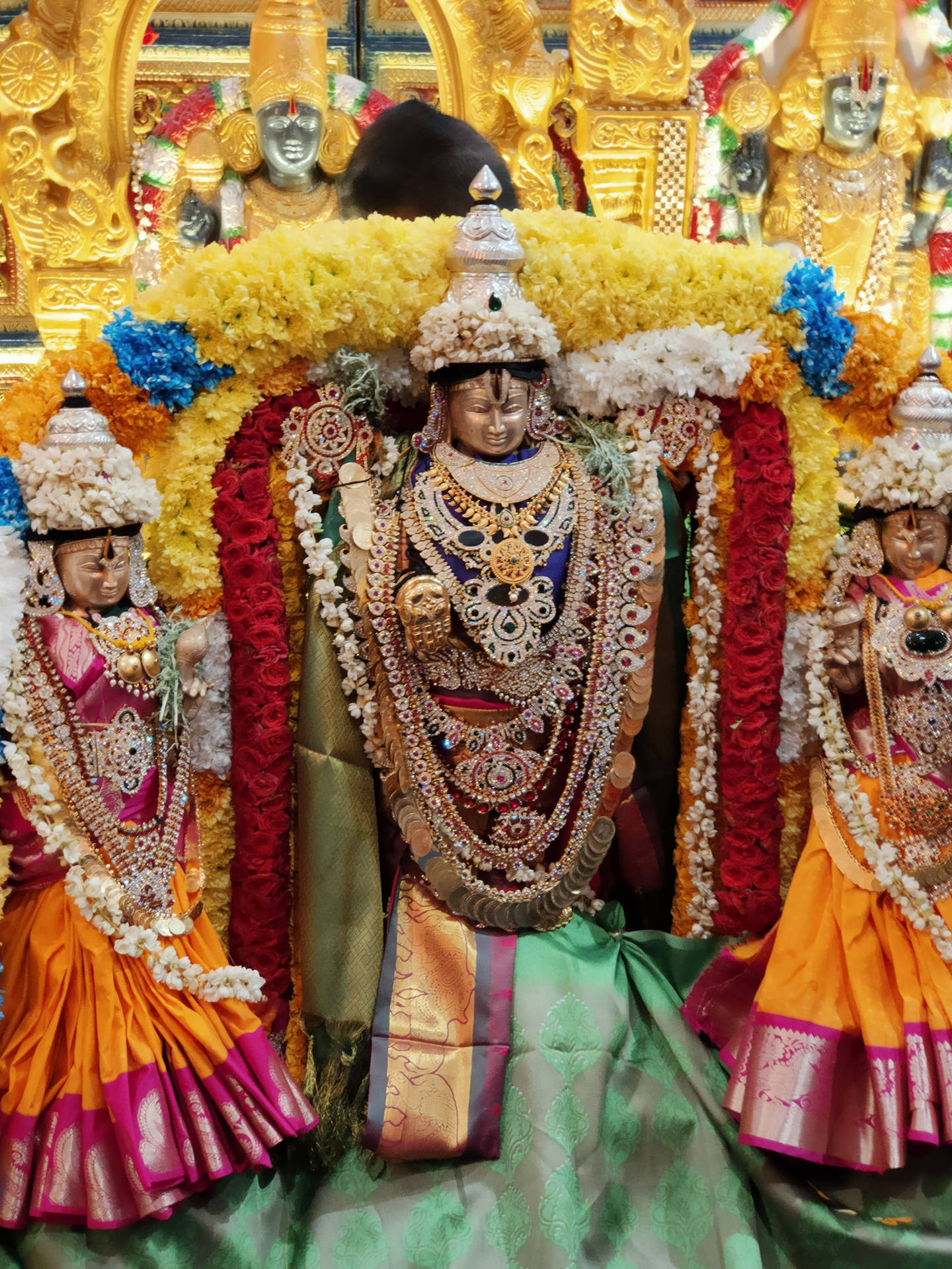 Lord Balaji With Flower Ornaments