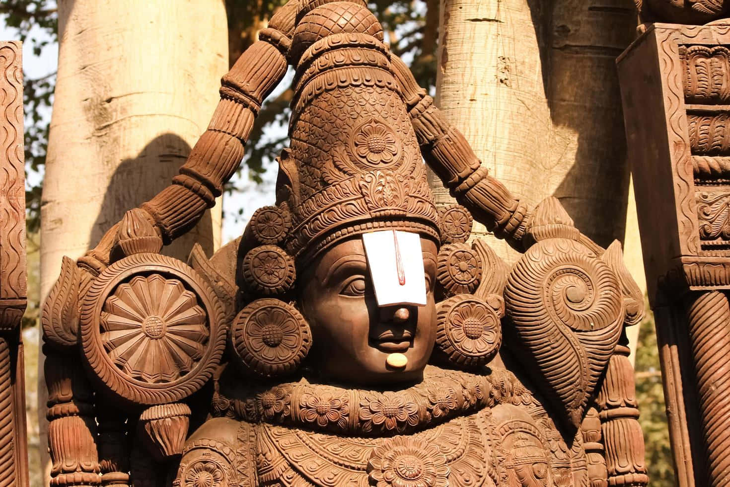 Lord Balaji Wooden Sculpture