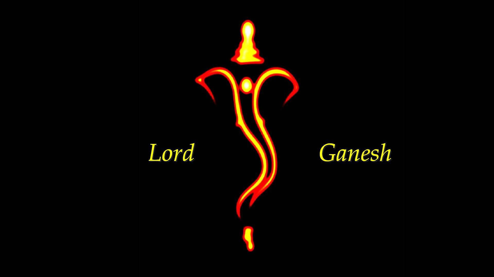 Lord Ganesh Black Digital Artwork Background