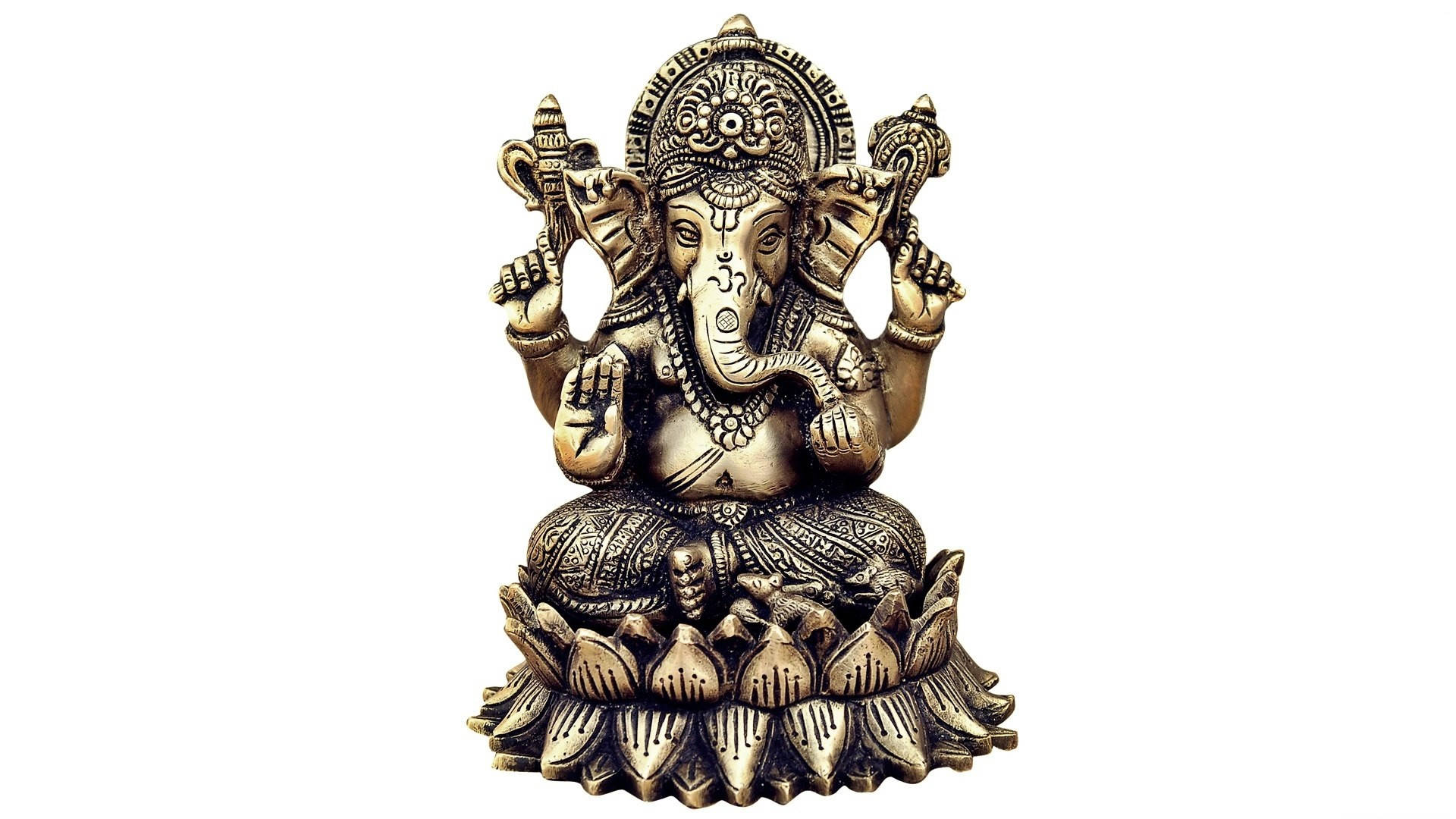 Lord Ganesha In White Background Background