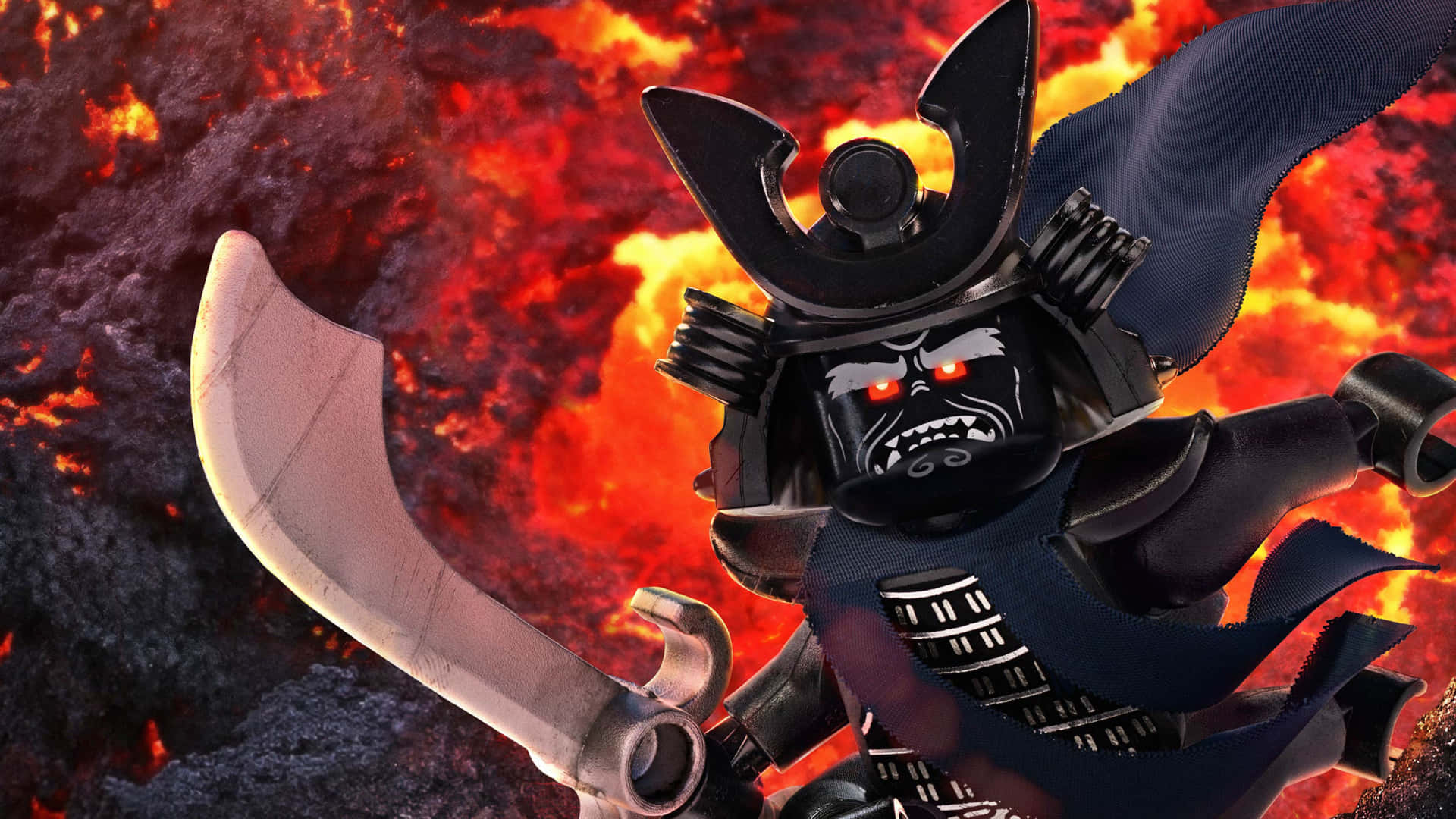 Lord Garmadon Holding Blade The Lego Ninjago Movie Background