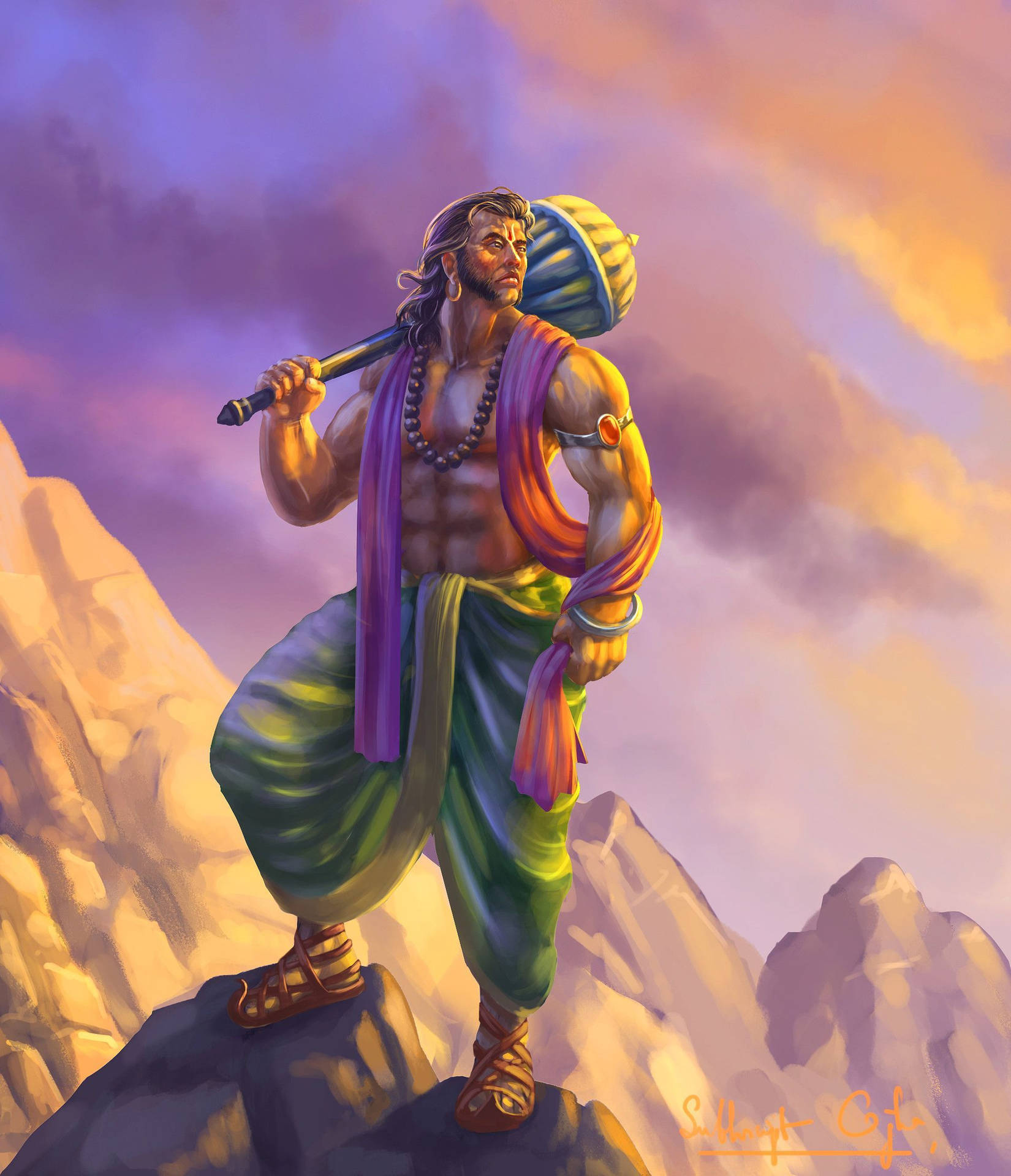 Lord Hanuman 3d Digital Art Background